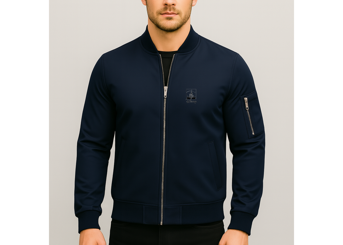 Men's Walt Disney Cartoon  Lightweight Bomber Jacket Windbreaker Softshell Varsity Jacket Coat