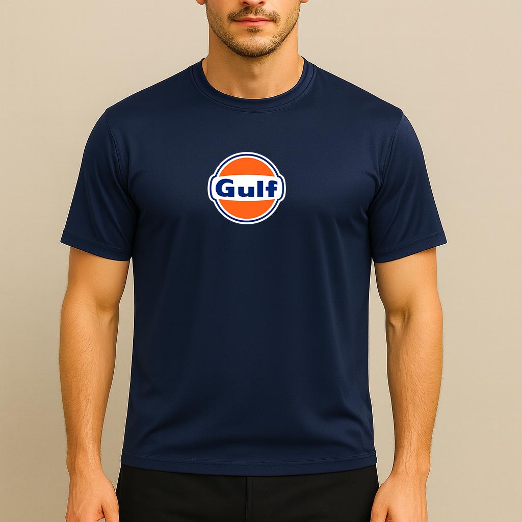 Men's Gulf Oil Logo Polyester T-Shirt