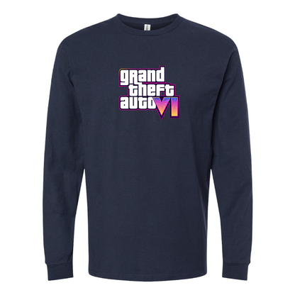 Men's GTA 6 Grand Theft Auto VI Long Sleeve T-Shirt Game