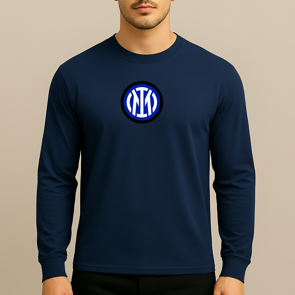 Men's Inter Milan 2025 Soccer Logo Long Sleeve T-Shirt