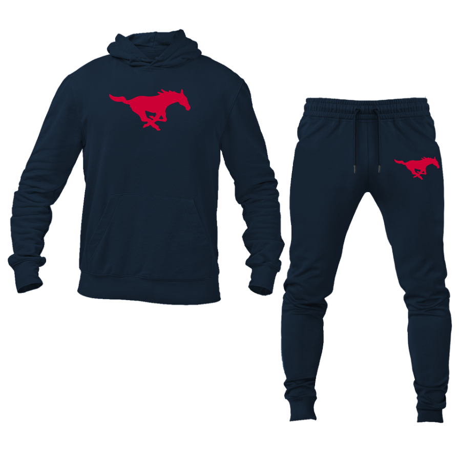 Men's SMU Mustangs Logo Hoodie Joggers Set