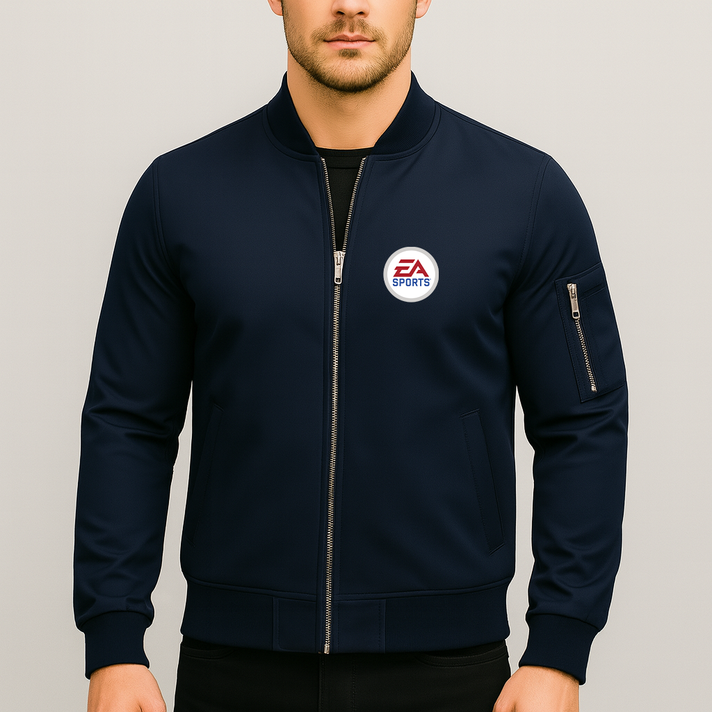 Men's EA SPORTS Logo Lightweight Bomber Jacket Windbreaker Softshell Varsity Jacket Coat