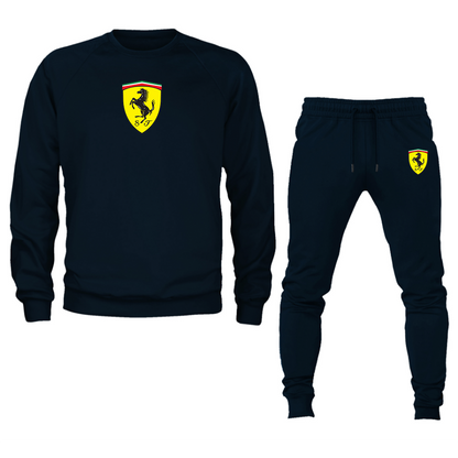 Men’s Ferrari Motorsport Car Crewneck Sweatshirt Joggers Suit