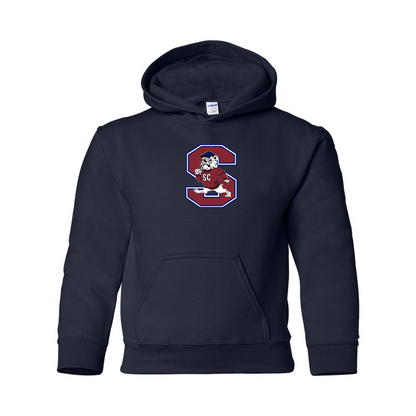 Youth South Carolina State Bulldogs Logo Gildan Heavy Blend  Hooded Sweatshirt