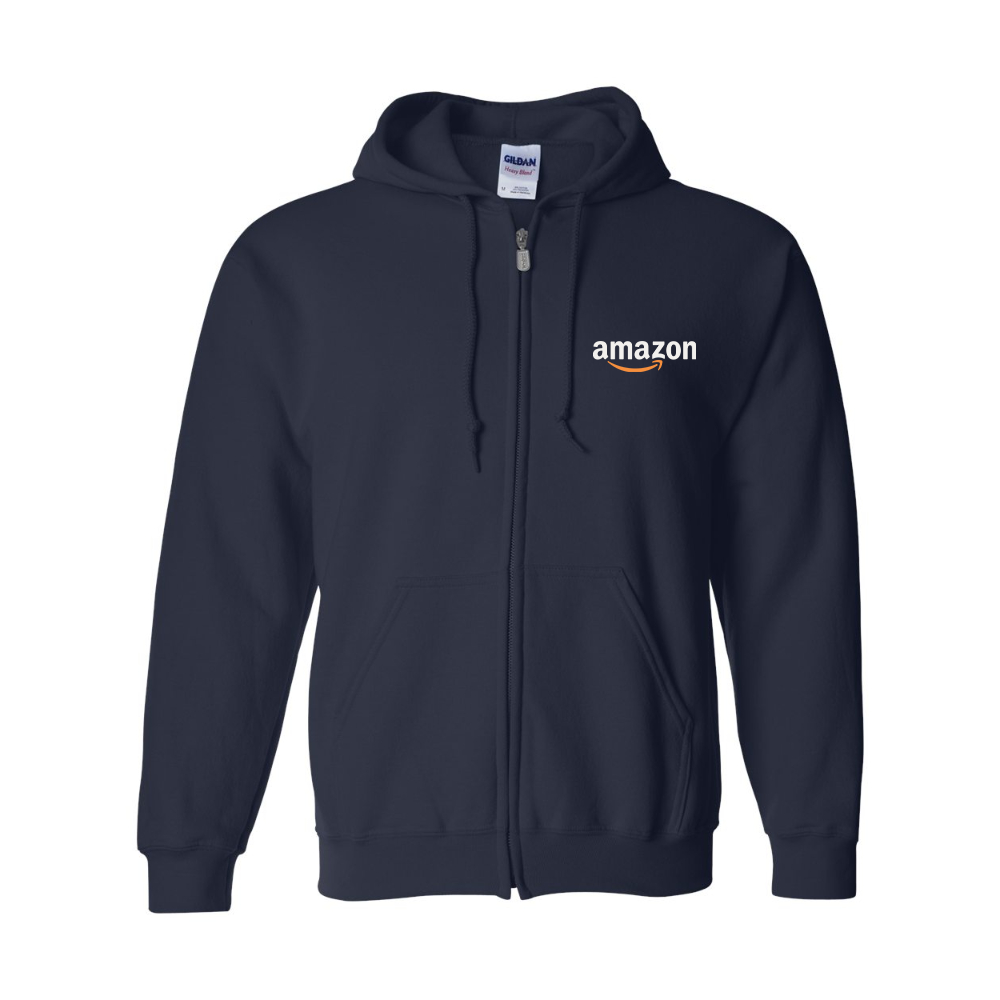 Men's Amazon Logo Gildan  Heavy Blend Full Zip Hooded Sweatshirt