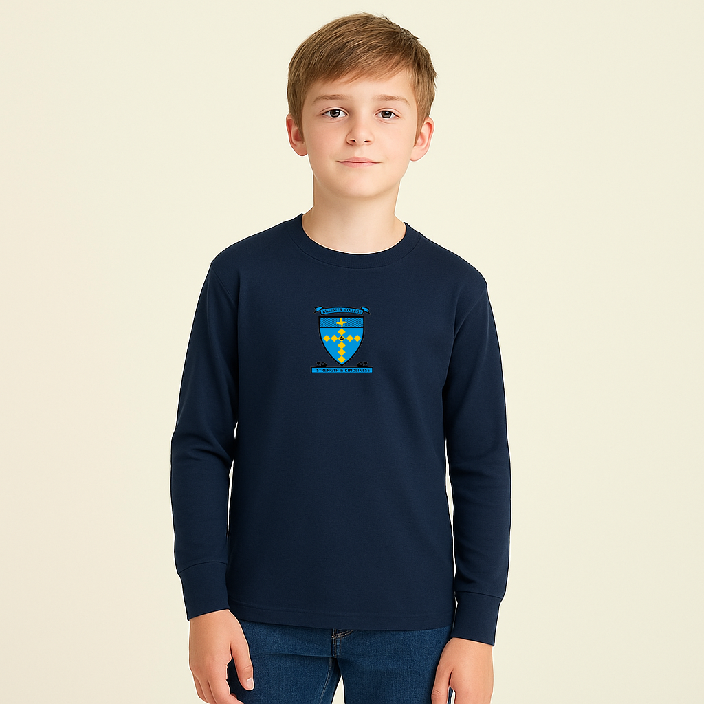 Youth Killester College Logo Cotton Long Sleeve T-Shirt