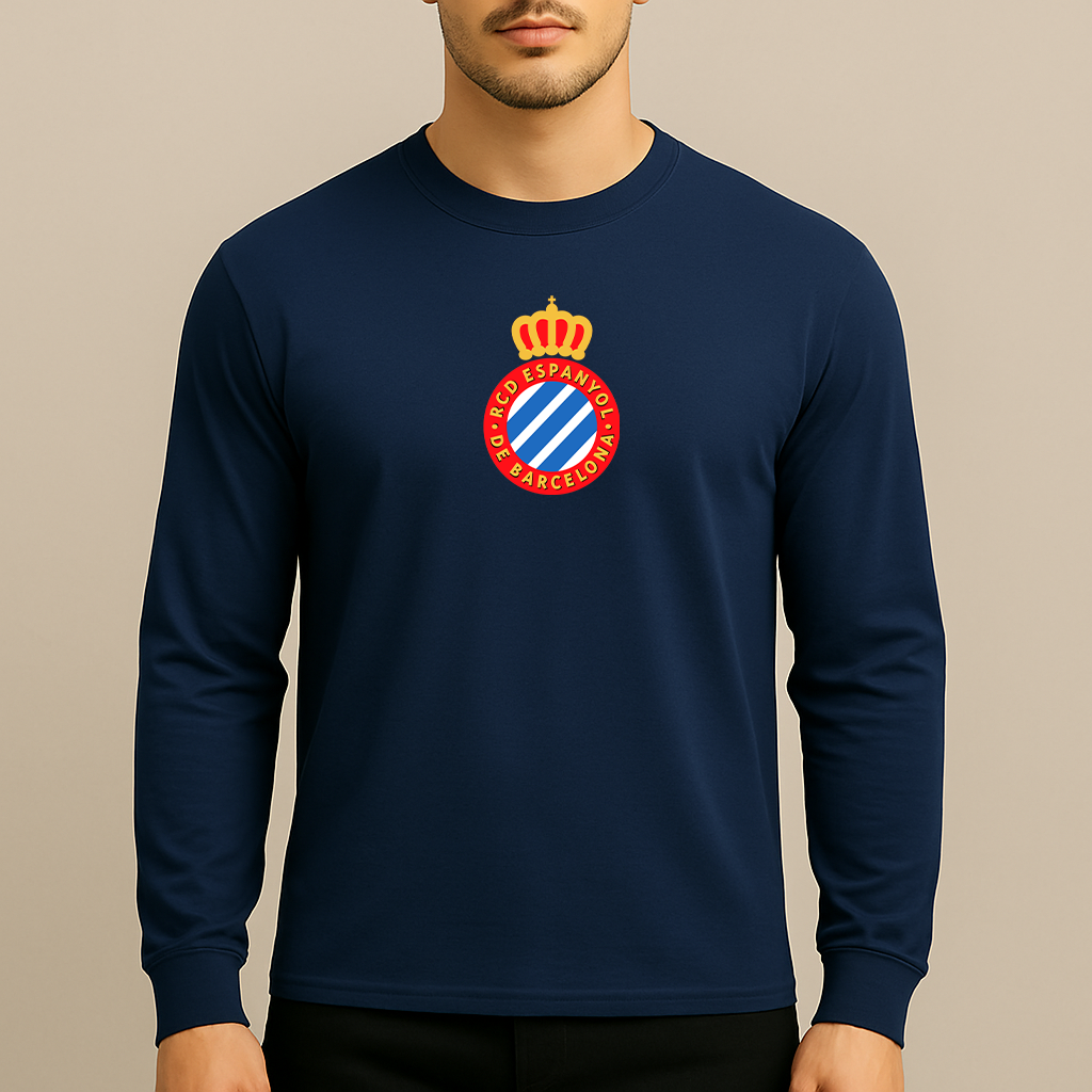 Men's Espanyol Soccer Logo Long Sleeve T-Shirt