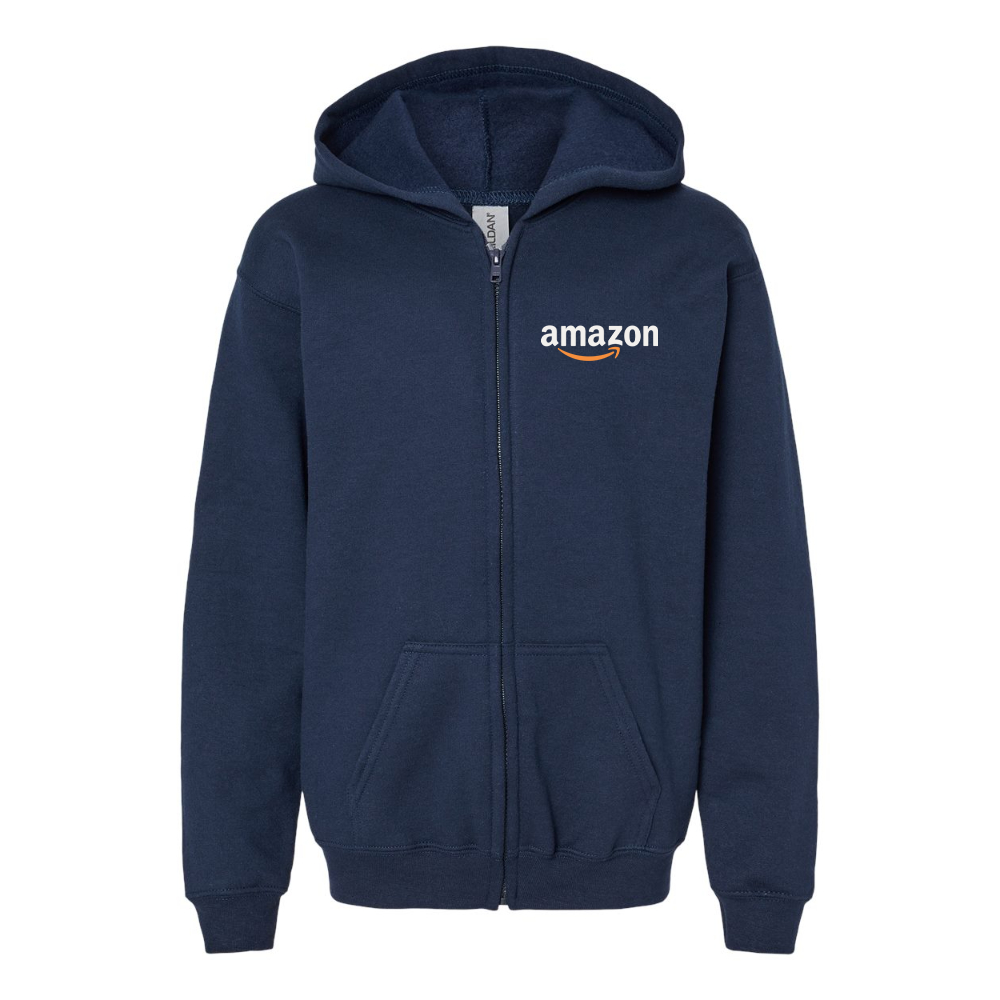 Gildan Heavy Blend Youth Amazon Logo Full Zip Hooded Sweatshirt