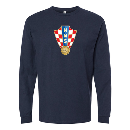 Youth Kids Croatia National Soccer Team Long Sleeve T-Shirt