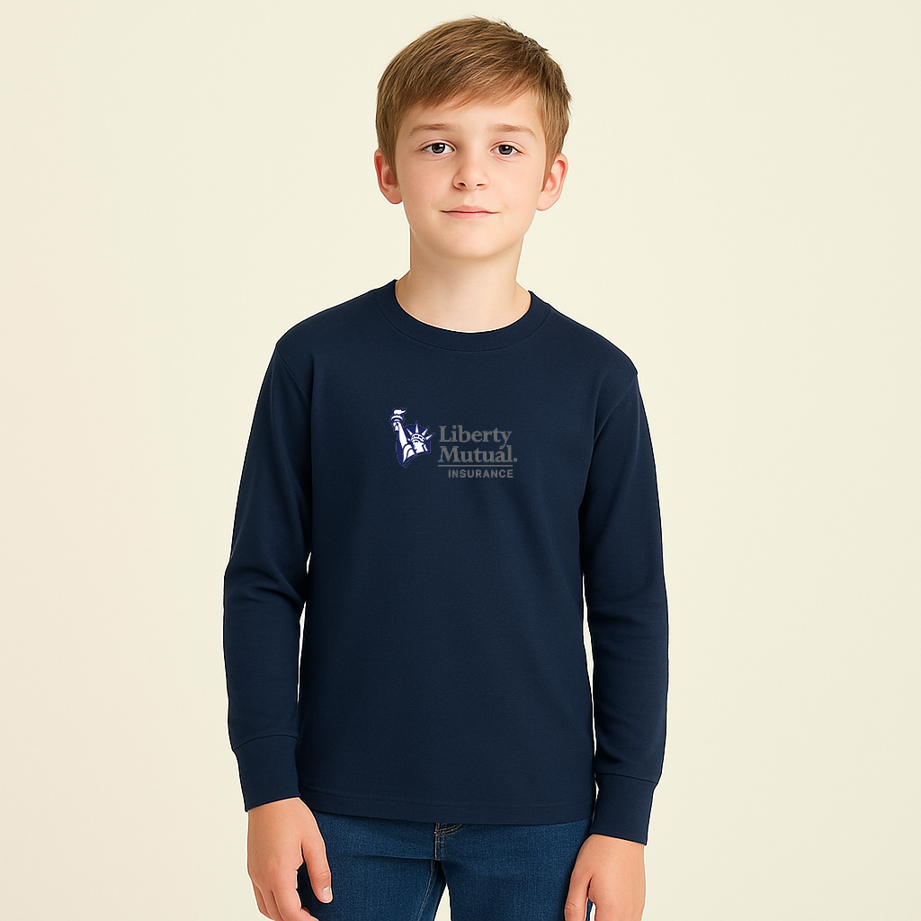 Youth Liberty Mutual Insurance Logo Cotton Long Sleeve T-Shirt