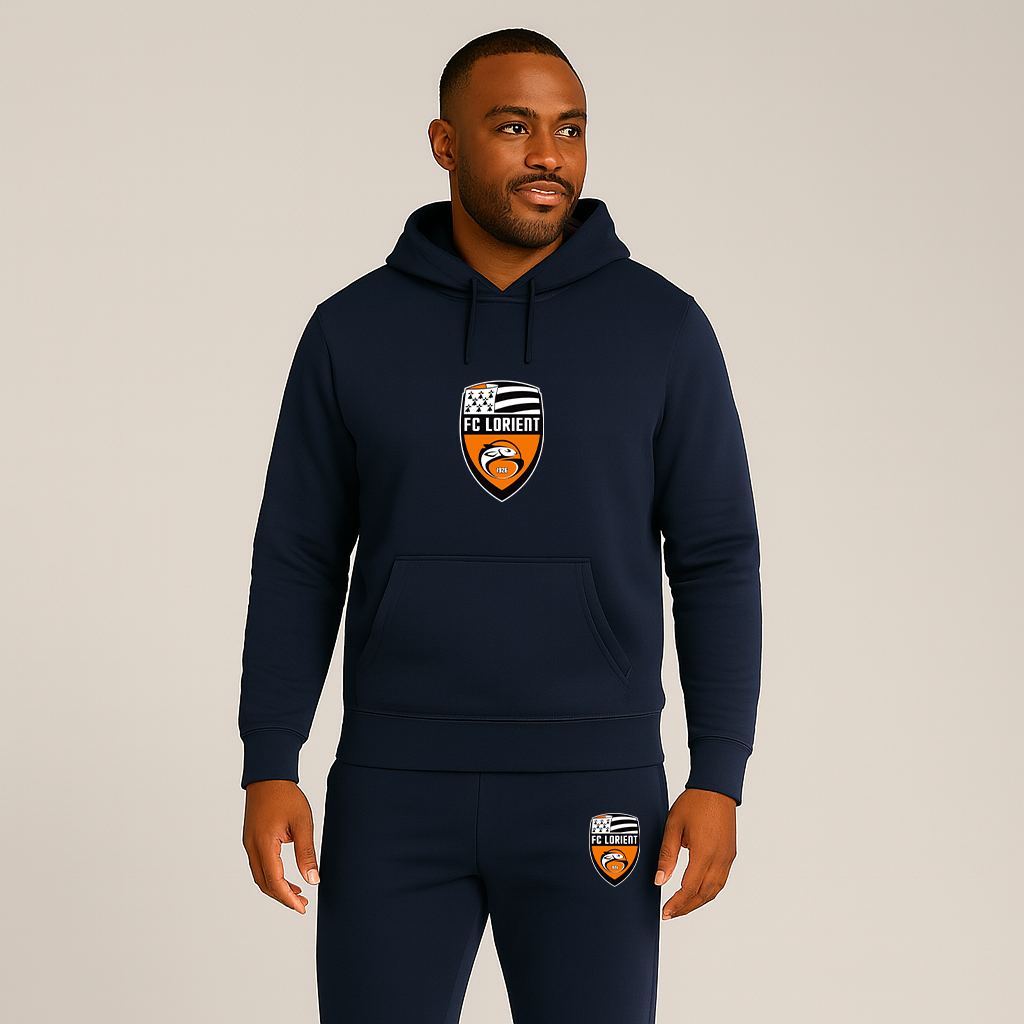 Men's FC Lorient Soccer Logo Hoodie Joggers Set