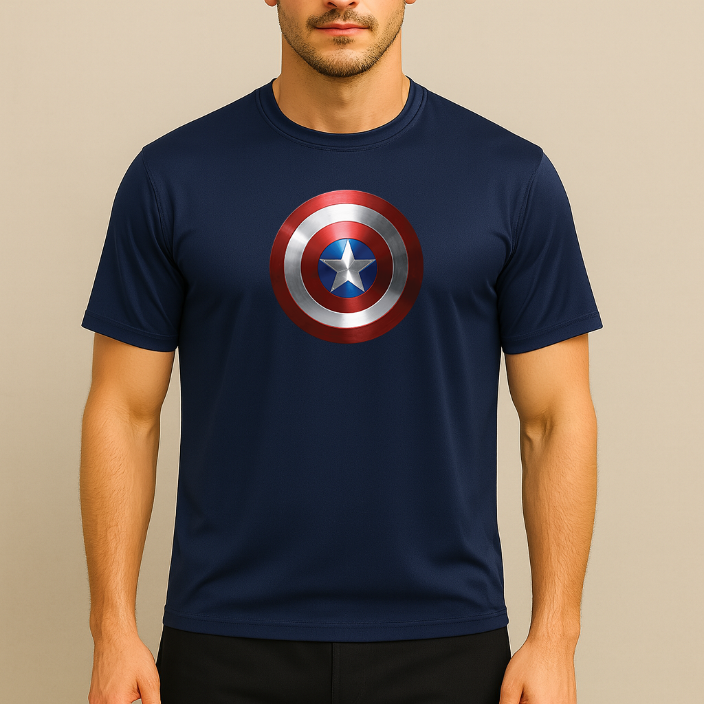 Men's Captain America Polyester T-Shirt