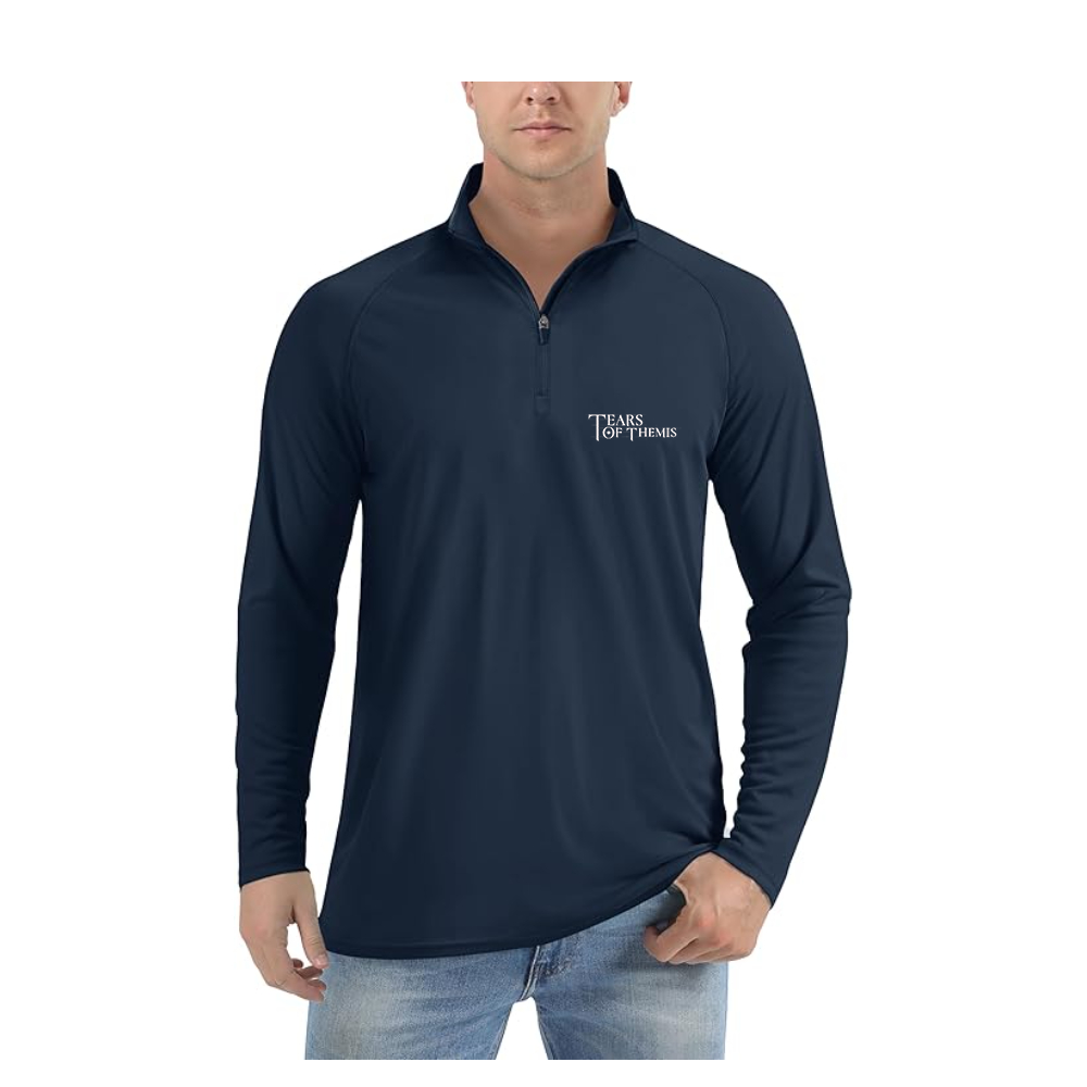 Men's Tear Of Themis Logo  Lightweight Quarter-Zip Athletic Shirt Long Sleeve Performance Wear