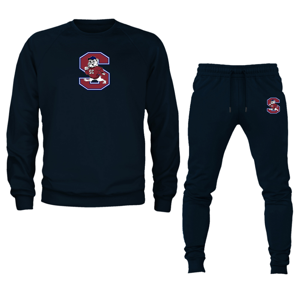 Men's South Carolina State Bulldogs Logo Crewneck Sweatshirt Joggers Suit