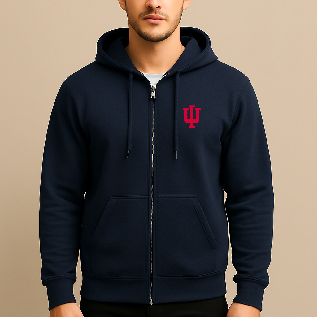 Men's Indiana Hoosiers Logo Zipper Hoodie