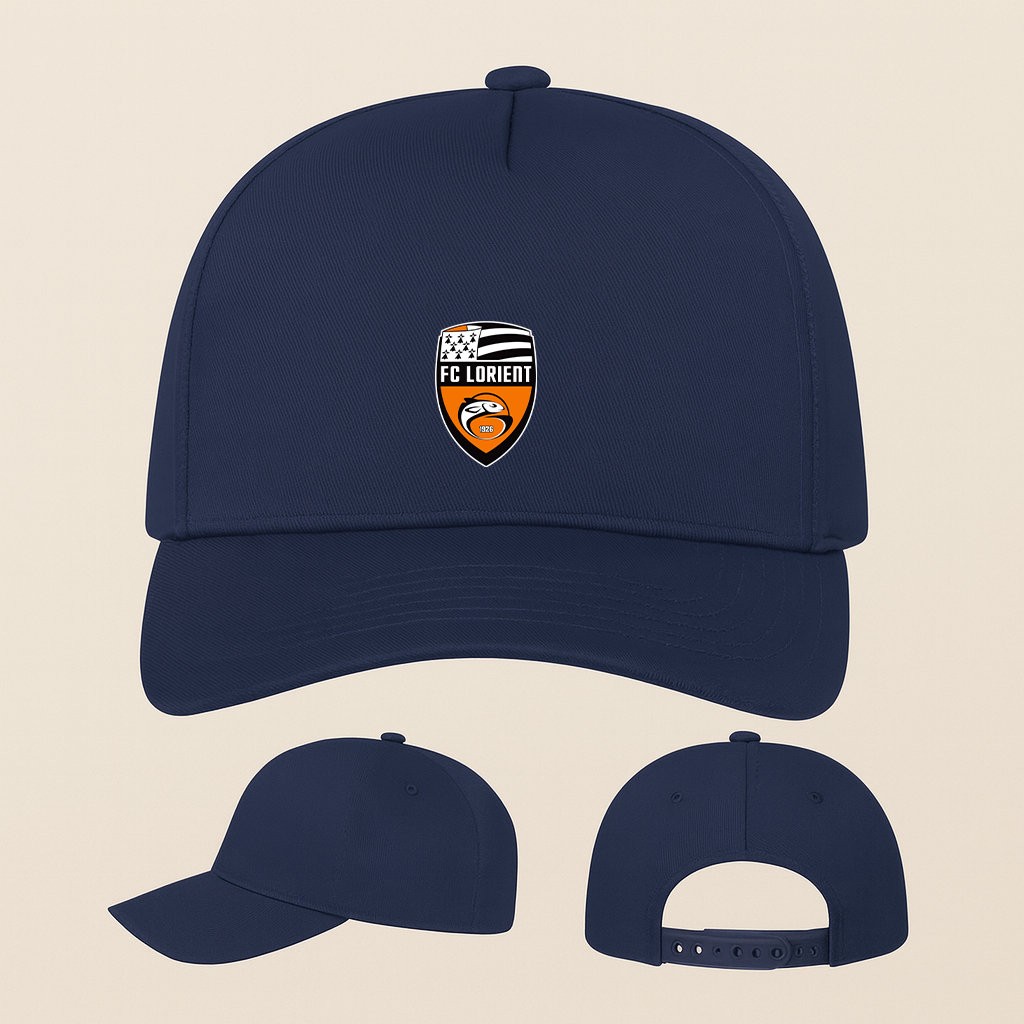 FC Lorient Soccer Logo Five Panel Twill Snapback Cap