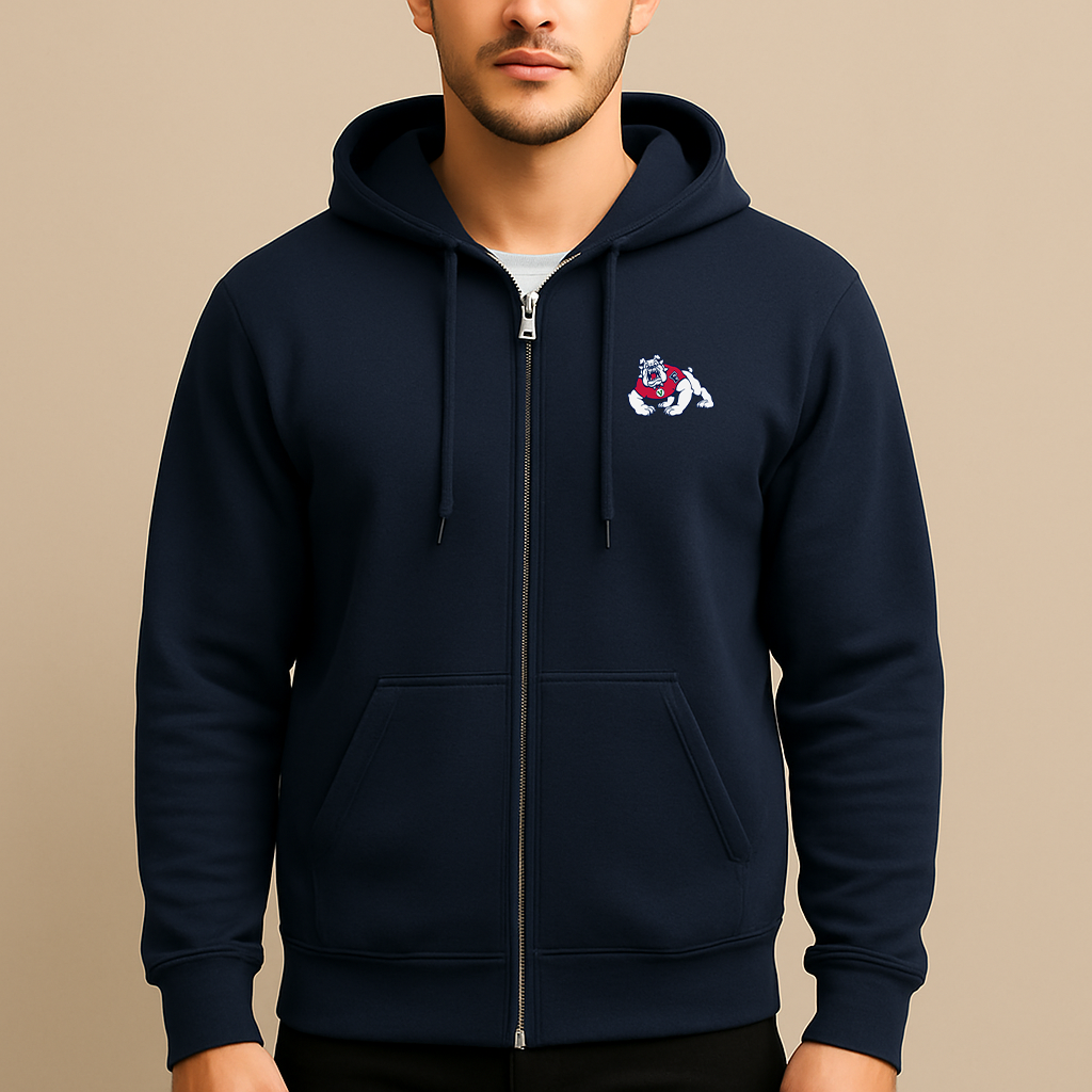 Men's Fresno State Bulldogs Logo Zipper Hoodie