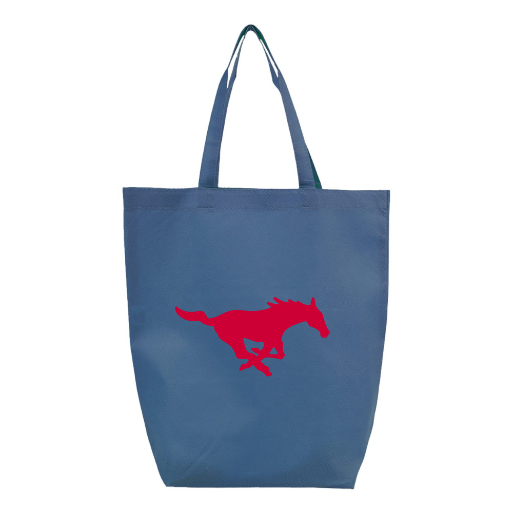 SMU Mustangs Logo Q-Tees Non-Woven Gusset Bottom Tote