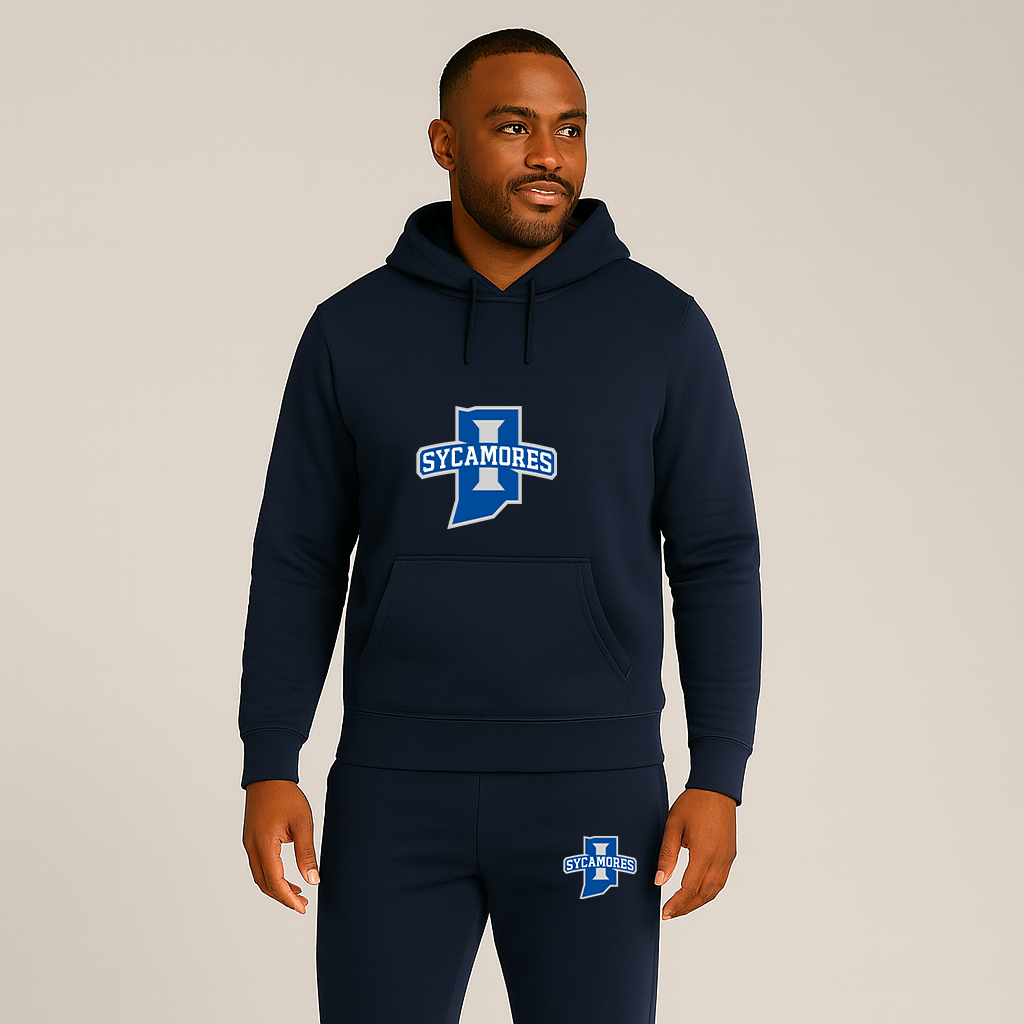 Men's Indiana State Sycamores Logo Hoodie Joggers Set