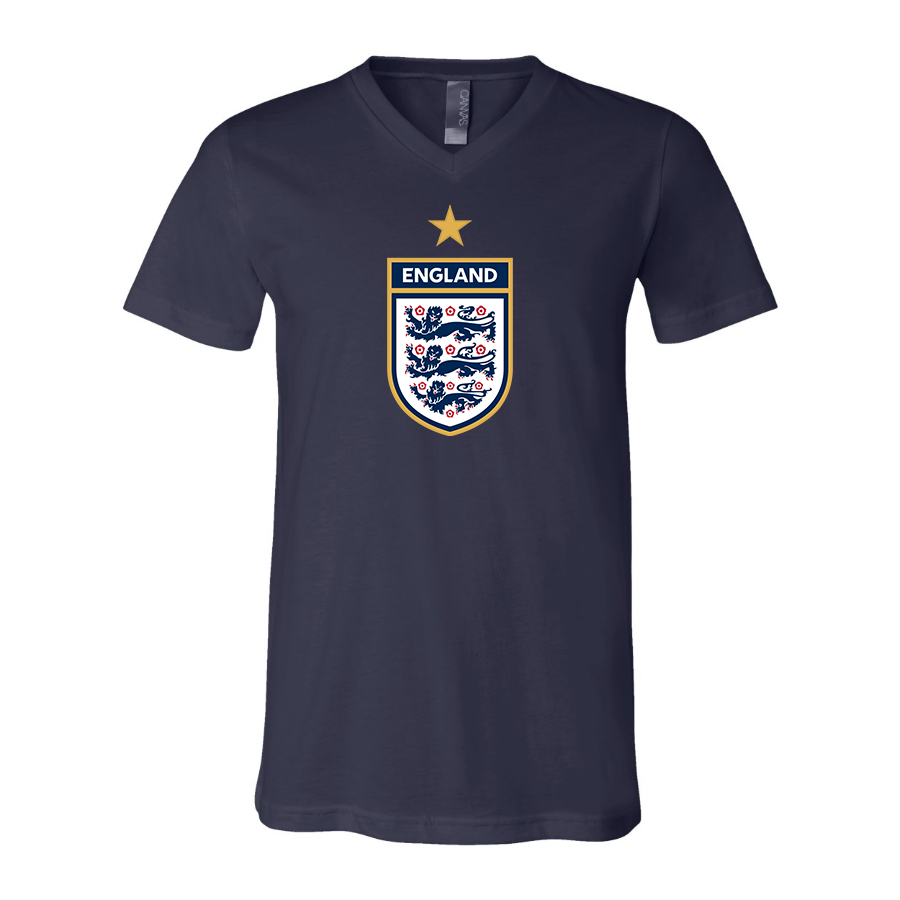 Men’s England National Soccer Team - BELLA + CANVAS - Jersey V-Neck Tee - 3005