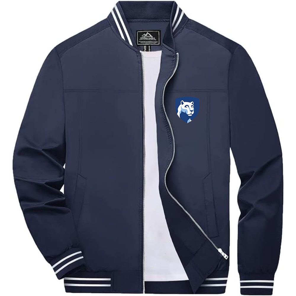 Men's Penn State Symbol Lightweight Zip-Up Ribbed Collar and Cuffs Bomber Jacket