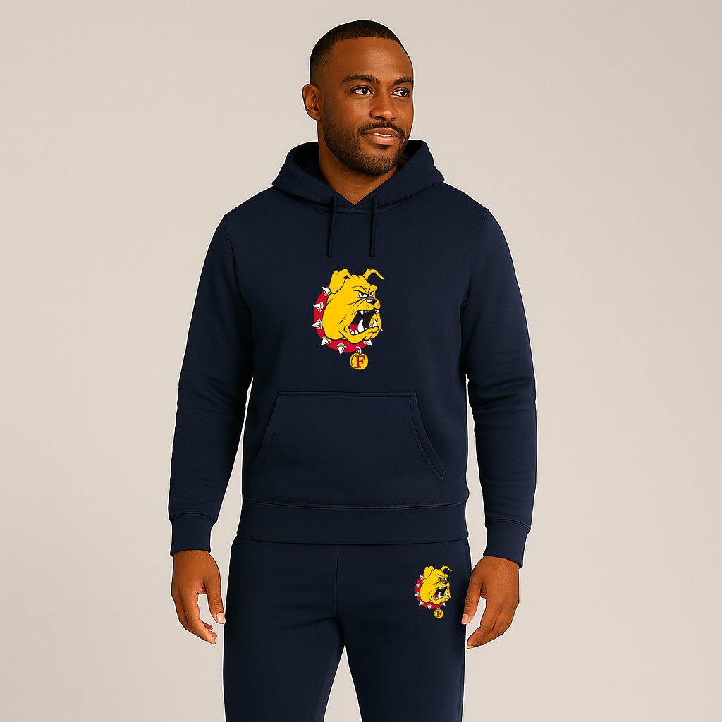 Men's Ferris State Bulldogs Logo Hoodie Joggers Set