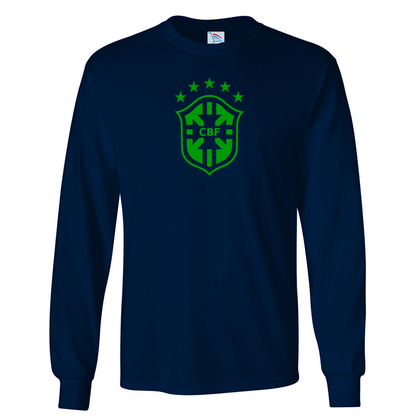 Men's Brazil Soccer Long Sleeve T-Shirt
