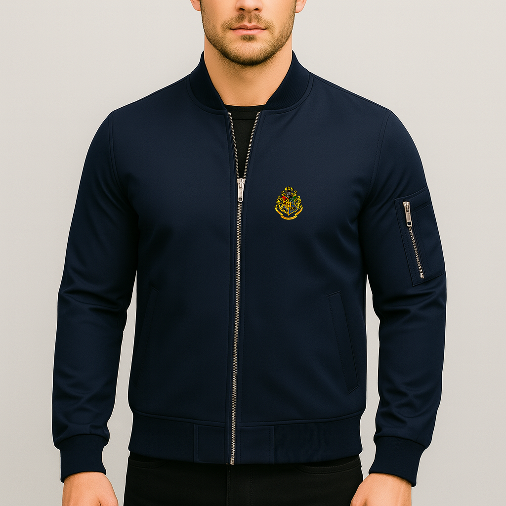 Men's Hogwarts Emblem Harry Potter Movie Lightweight Bomber Jacket Windbreaker Softshell Varsity Jacket Coat