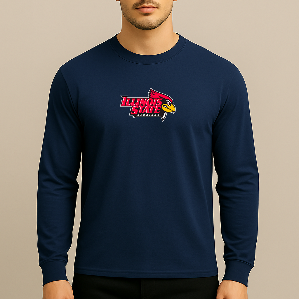 Men's Illinois State Redbirds Logo Long Sleeve T-Shirt