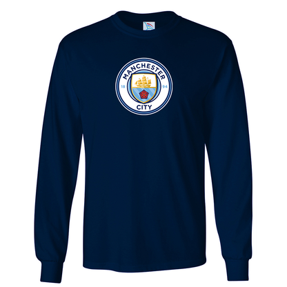 Youth Kids Manchester City Soccer Long Sleeve T-Shirt