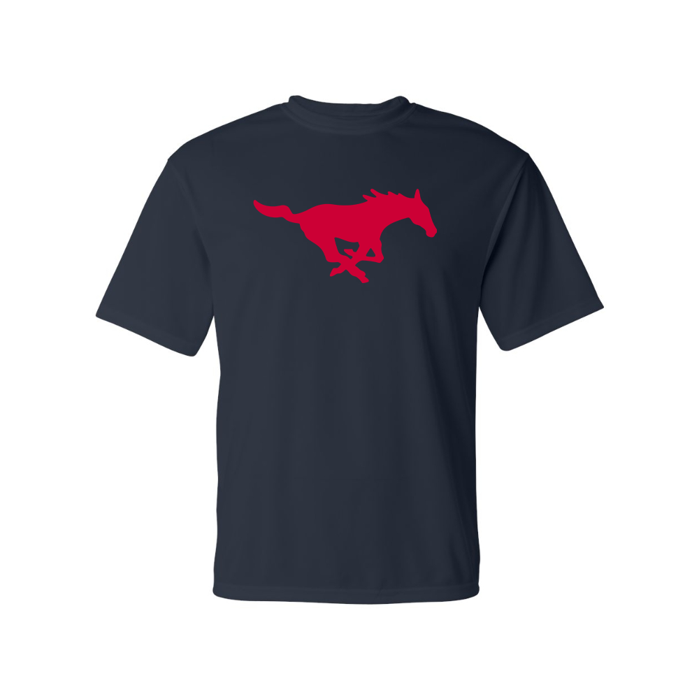 Men's SMU Mustangs Logo Polyester T-Shirt
