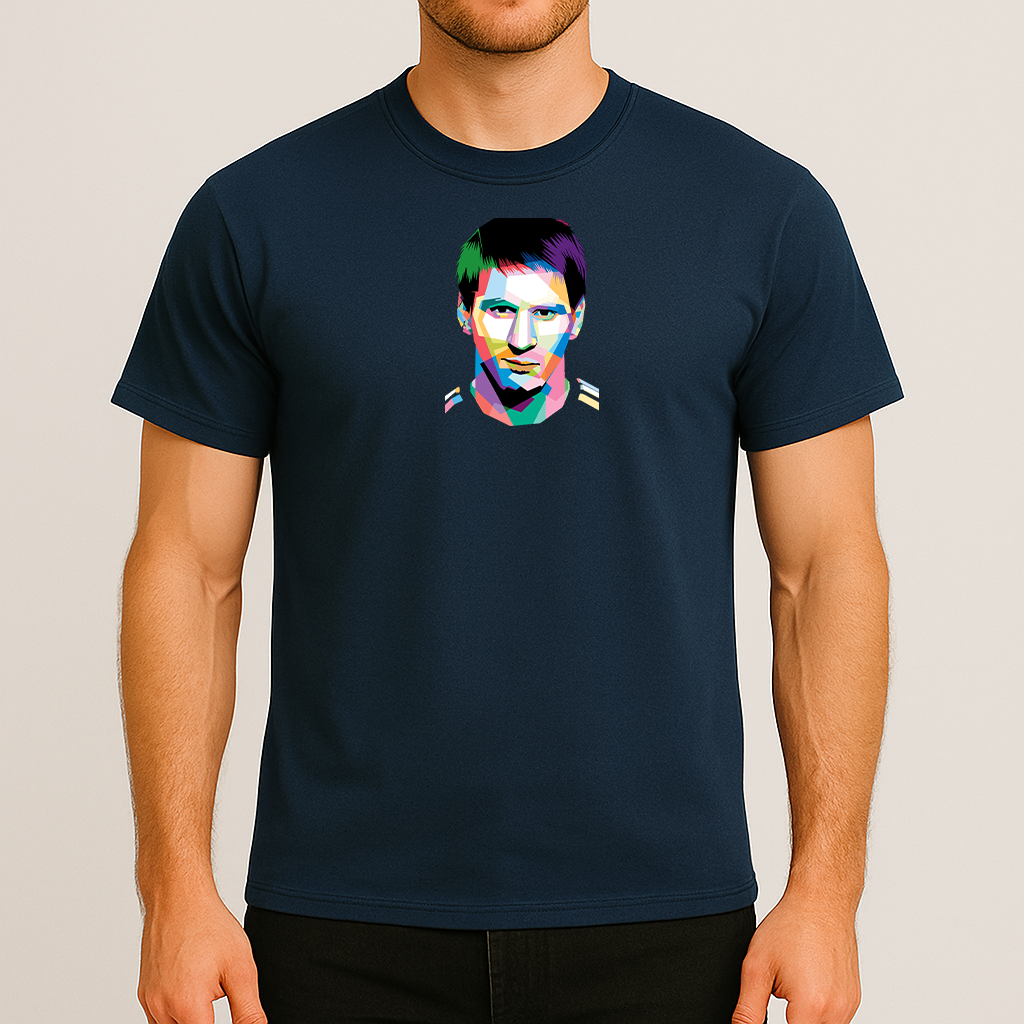 Men's Lionel Messi Face Art Sports Cotton T-Shirt