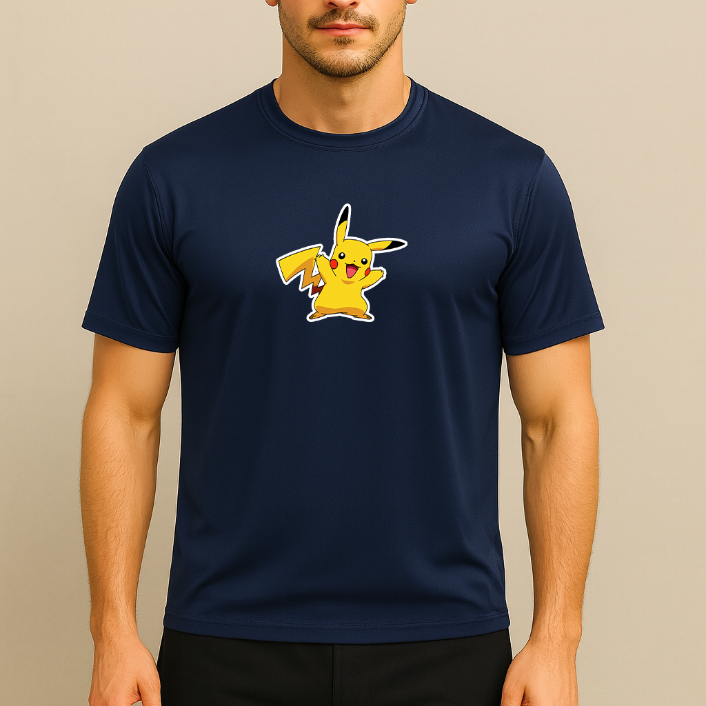 Men's Pikachu Cartoon Polyester T-Shirt