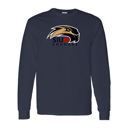 Men's SIU Edwardsville Cougars Logo Gildan Heavy Cotton Long Sleeve T-Shirt