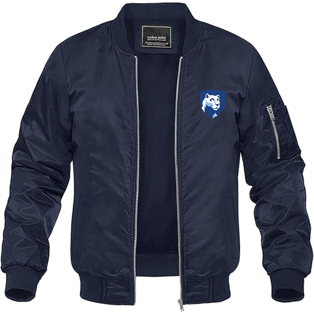 Men's Penn State Symbol Lightweight Bomber Jacket Windbreaker Softshell Varsity Jacket Coat