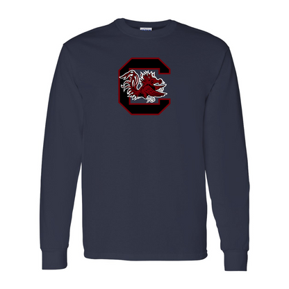 Men's South Carolina Gamecocks Logo Gildan Heavy Cotton Long Sleeve T-Shirt