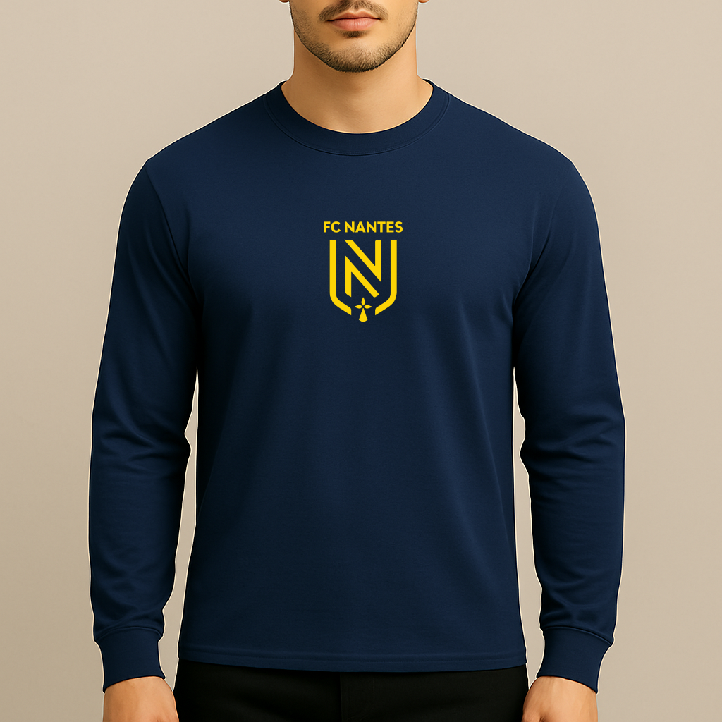 Men's FC Nantes Soccer Logo Long Sleeve T-Shirt