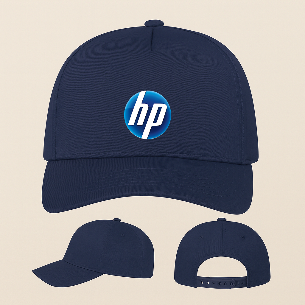 HP Logo Five Panel Twill Snapback Cap
