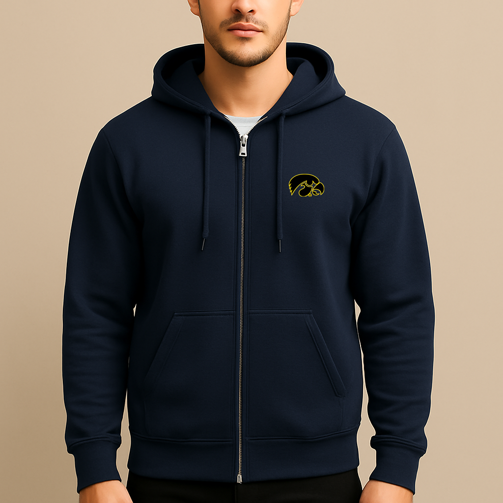 Men's Iowa Hawkeyes Logo Zipper Hoodie