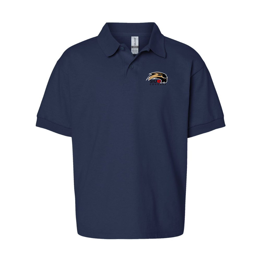 Youth SIU Edwardsville Cougars Logo Gildan Dry Blend Jersey Polo