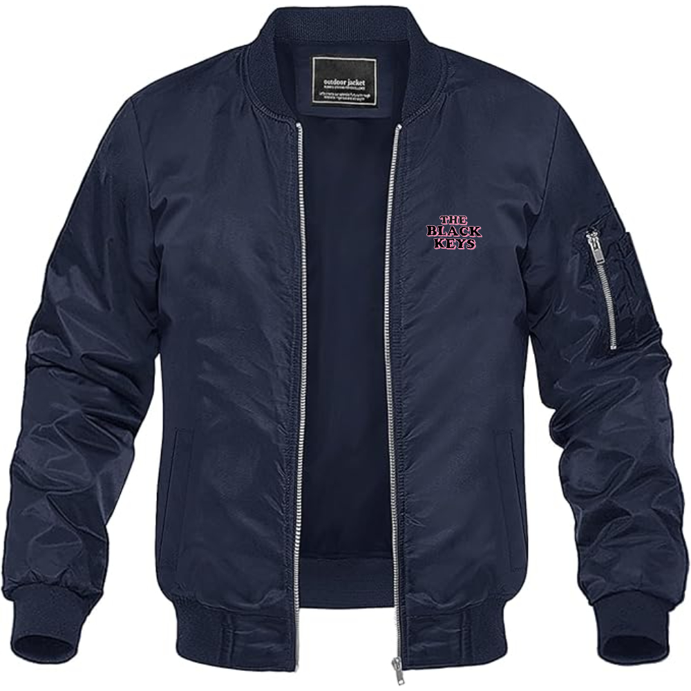 Men's The Black Keys Logo Lightweight Bomber Jacket Windbreaker Softshell Varsity Jacket Coat