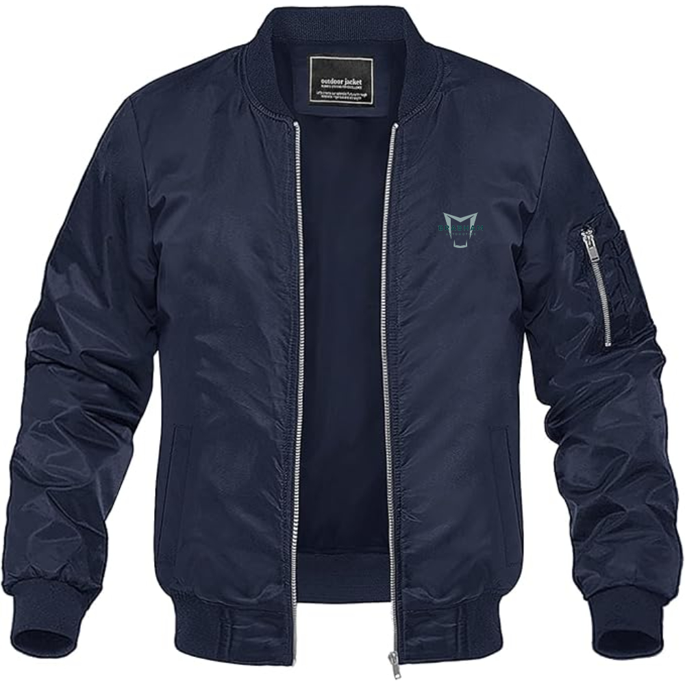 Men's Brabham Automotive Logo Lightweight Bomber Jacket Windbreaker Softshell Varsity Jacket Coat