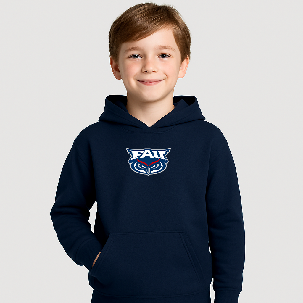 Youth Florida Atlantic Owls Logo Pullover Hoodie