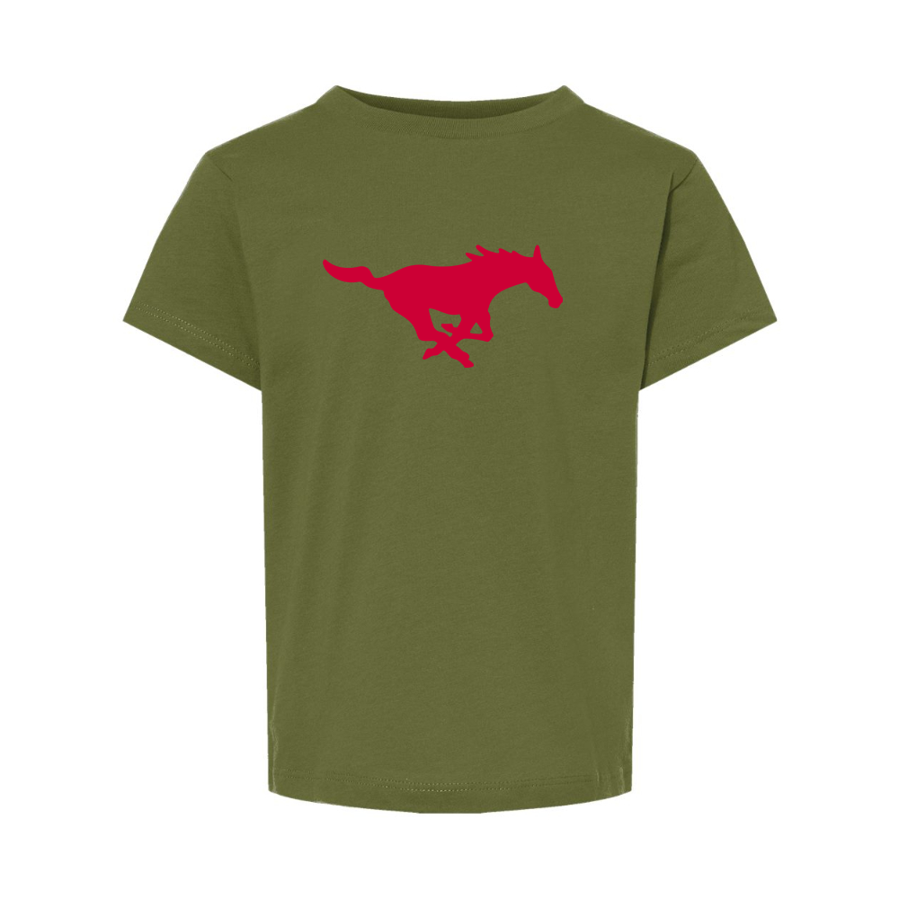 SMU Mustangs Logo BELLA  CANVAS Toddler Jersey Tee