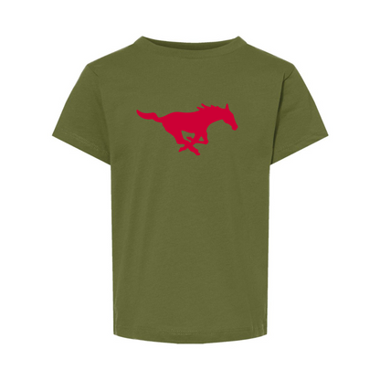 SMU Mustangs Logo BELLA  CANVAS Toddler Jersey Tee