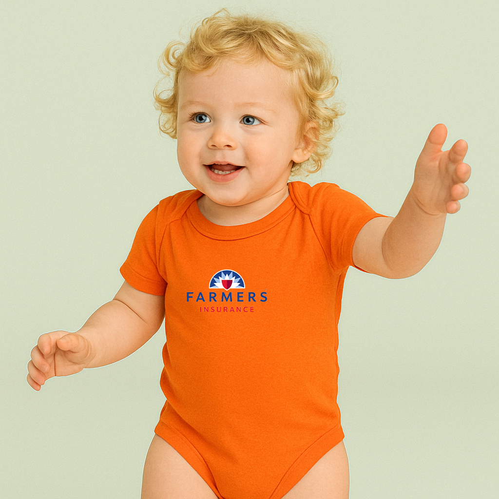 Farmer_s Insurance Logo Baby Romper Onesie