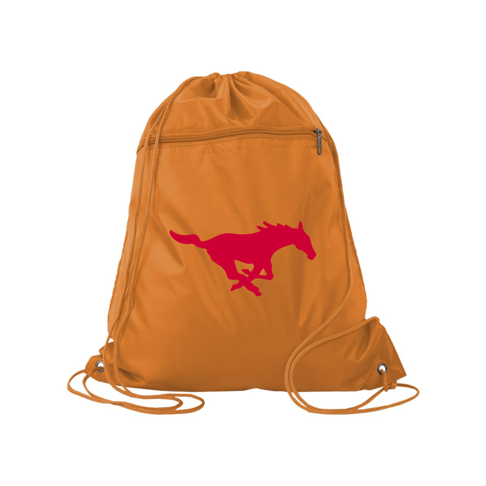 SMU Mustangs Logo Q-Tees - Polyester Cinchpack