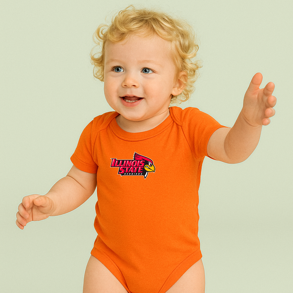 Illinois State Redbirds Logo Baby Romper Onesie
