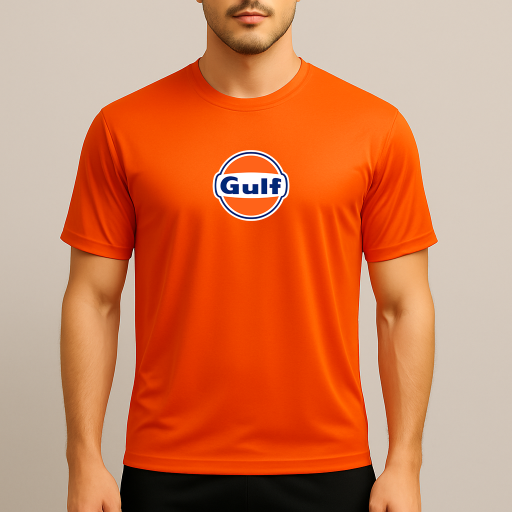 Men's Gulf Oil Logo Polyester T-Shirt