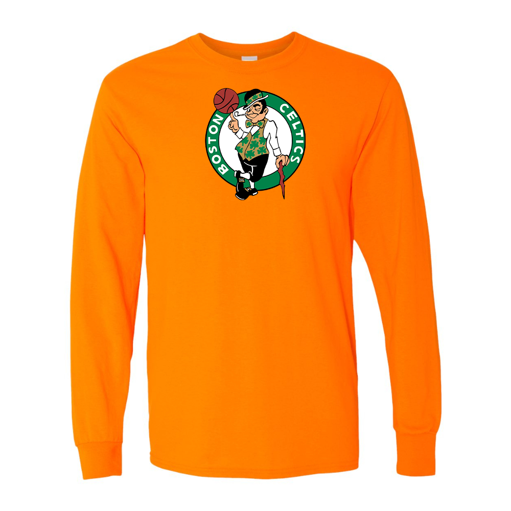 Men's Boston Celtics Logo Gildan Heavy Cotton Long Sleeve T-Shirt